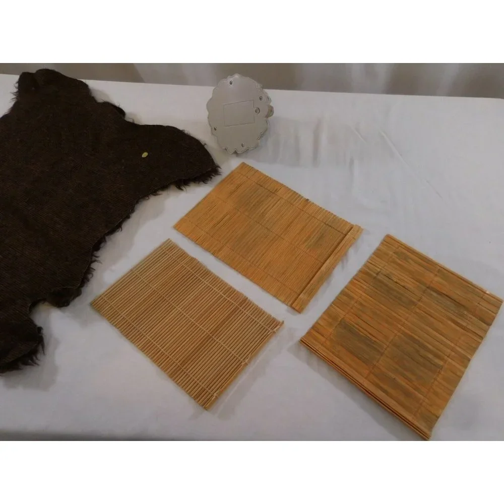 American Girl Doll Kaya Replacement Tule + Brown Faux Fur Blanket +  Wood Fire P